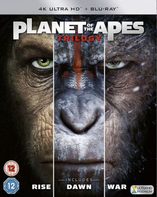Planet Of The Apes - Trilogy (3 Filmer) 4K Ultra HD (import med svensk text)