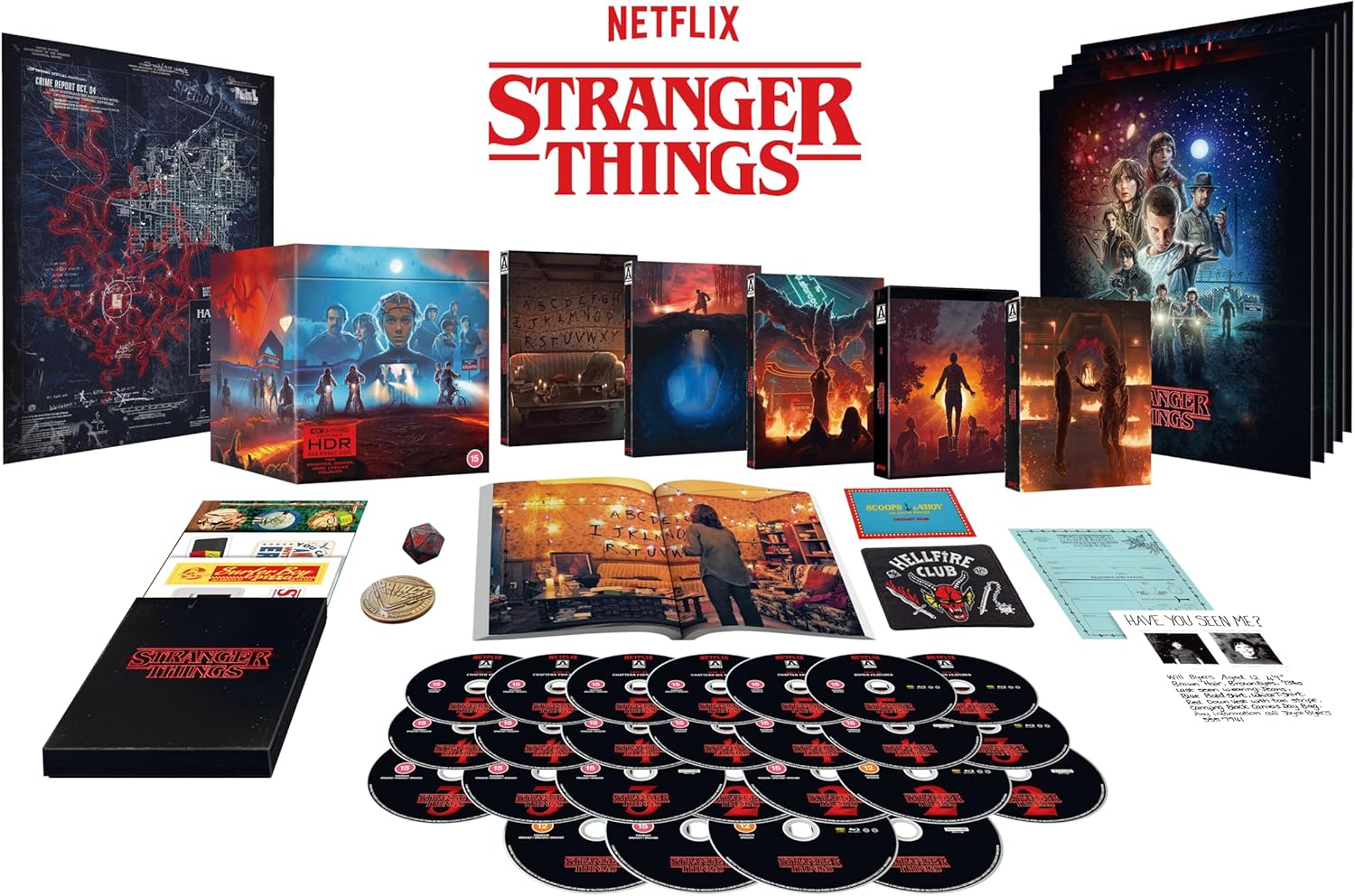 Stranger Things kaudet 1-5 täydellinen kokoelma deluxe rajoitettu erä 4K UHD blu-ray