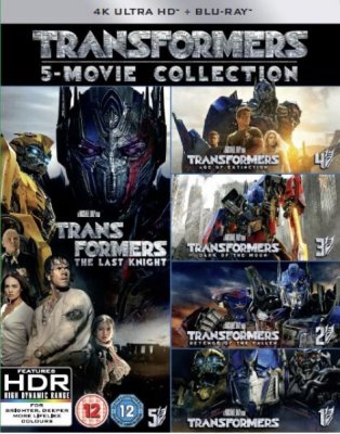Transformers 1-5 Movie Collection (5 Films) 4K Ultra HD (import med svensk text)